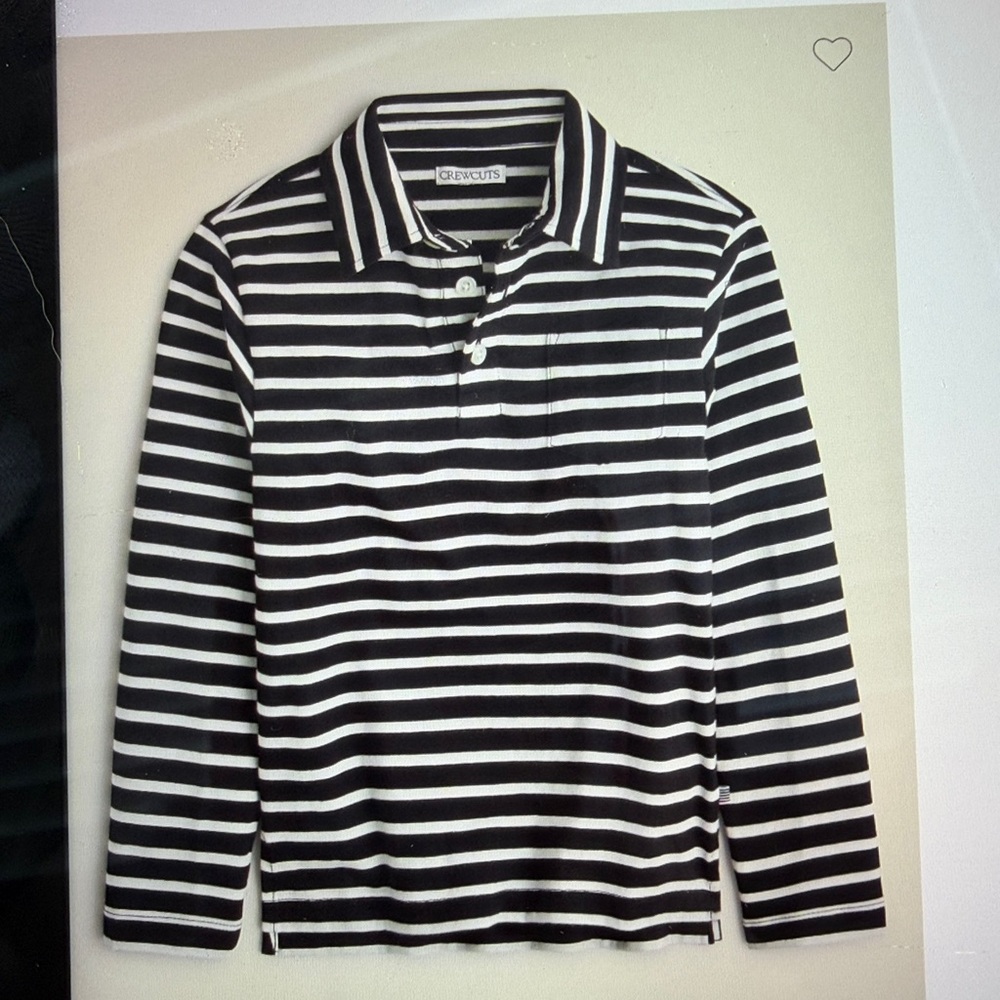 NWT J. Crew Crewcuts Striped Polo, Medium